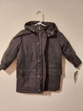 Kids Hooded Coat in Gray